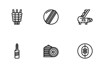 Accesorio para juegos deportivos de Cricket Paquete de Iconos