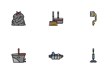 Accesorios De Limpieza Y Lavado Paquete de Iconos