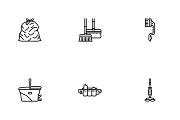 Accesorios De Limpieza Y Lavado Paquete de Iconos