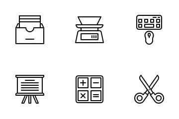 Accesorios de oficina Paquete de Iconos