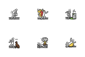 Accident Injury Safety Man Risk Icon Pack