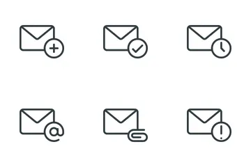Acciones de correo electrónico y bandeja de entrada Paquete de Iconos