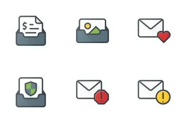 Acciones de correo electrónico y bandeja de entrada Paquete de Iconos