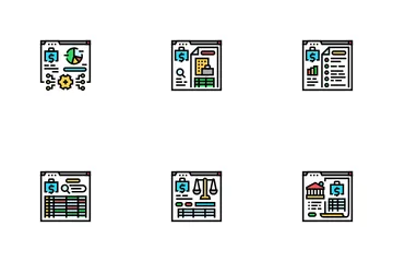 Accountant Tax Office Icon Pack