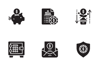 Accounting And Finance Glyph Icon Pack