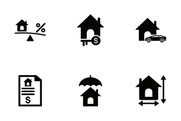 Maison et état immobilier Pack d'Icônes