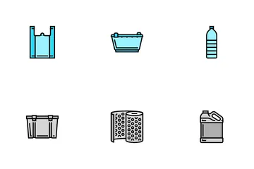 Acessórios e utensílios de plástico Pacote de Ícones