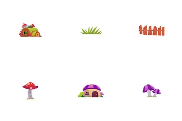 Adereços de jogo Fairy Village Pacote de Ícones