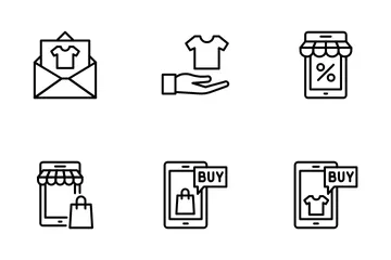 Acquisti online ed e-commerce Icon Pack