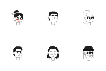 Active Young And Older People Icon Pack