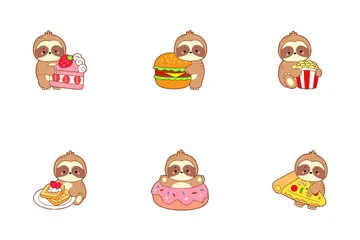 Activities Of Sloth Icon Pack