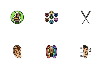 Acupuncture Massage Therapy Icon Pack