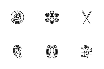 Acupuncture Massage Therapy Icon Pack