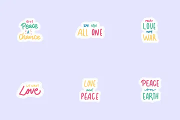 Adesivo Paz e Amor Pacote de Ícones