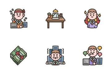 Trabajador obsesivo Paquete de Iconos