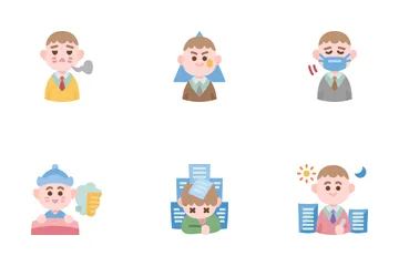 Trabajador obsesivo Paquete de Iconos