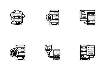 Computadora administradora de base de datos Paquete de Iconos