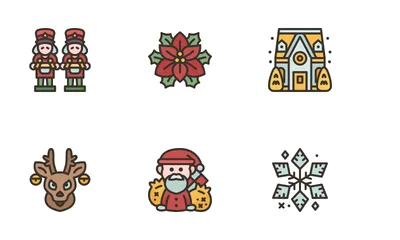 Decoraciones navideñas esenciales Paquete de Iconos