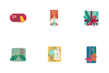 Advent Calendar With The Gifts Icon Pack