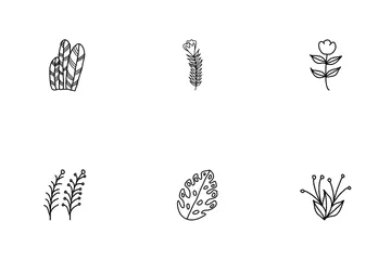 Aesthetic Floral Plant Elements Icon Pack