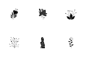 Aesthetic Floral Plant Elements Icon Pack