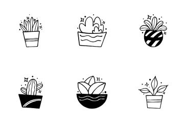 Aesthetic Plant In Pot Icon Pack
