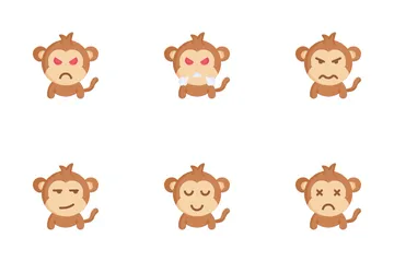 Affe-Emoticon Symbolpack