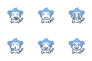 Affe-Emoticon Symbolpack