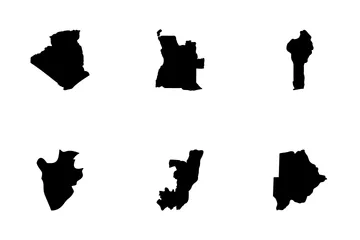 African Countries Maps Icon Pack