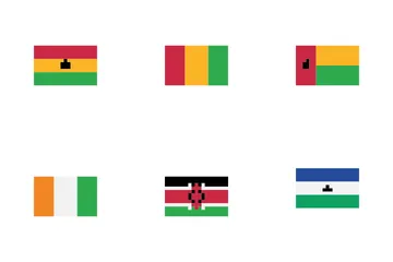 Afrikanische Länderflaggen Symbolpack