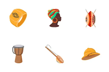 Afrikanische Symbole Icon Pack