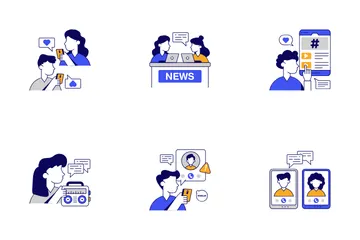 Agence de médias sociaux et numérique Pack d'Icônes