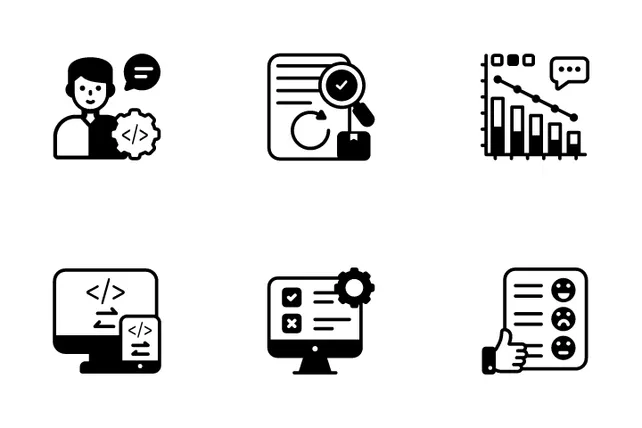 Agile Development Icon Pack - 50 Glyph Design & Development Icons | SVG ...