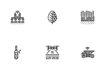 Agri Tech Precision Drones Iot Icon Pack