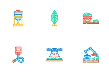 Agri Tech Precision Drones Iot Icon Pack