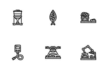 Agri Tech Precision Drones Iot Icon Pack
