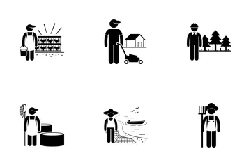Agricultural Field Occupation Icon Pack