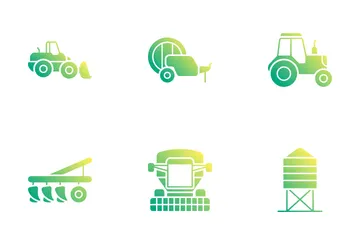 Agriculture Equipments Icon Pack