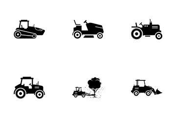 Agriculture Farming Vehicles Icon Pack
