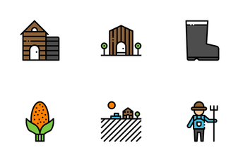 Agriculture Fill Outline Icon Pack