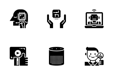 AI Artificial Intelligence Glyph Icon Pack