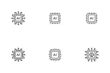 AI Chip Processor Icon Pack