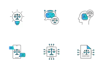 Ética y responsabilidad de la IA Paquete de Iconos