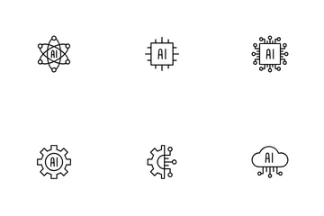 AI Microchip Icon Pack