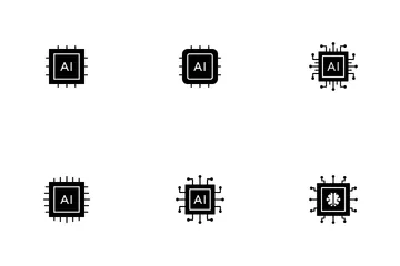 AI Microchip Icon Pack