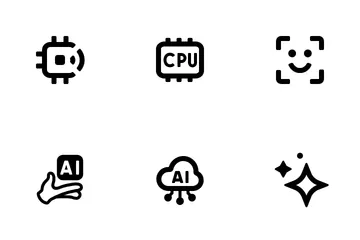 Tecnología de IA (parte 1) Paquete de Iconos