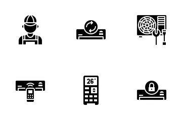 Air Conditioner Glyph Icon Pack