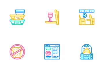 Airline Food Nutrition Icon Pack
