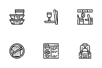 Airline Food Nutrition Icon Pack