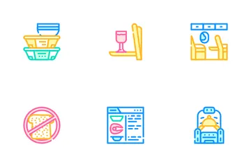 Airline Food Nutrition Icon Pack